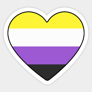 Non-Binary Pride Heart Sticker